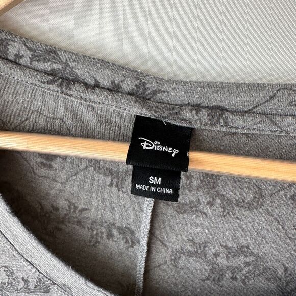 Disney Hot Topic Beauty & The Beast Gray Blouse Shirt Side Tie Mrs Potts Chip SM - Picture 7 of 11